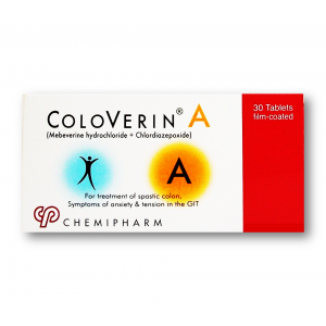 COLOVERIN A ( CHLORDIAZEPOXIDE  5 MG + MEBEVERINE 135 MG ) 30 TABLETS